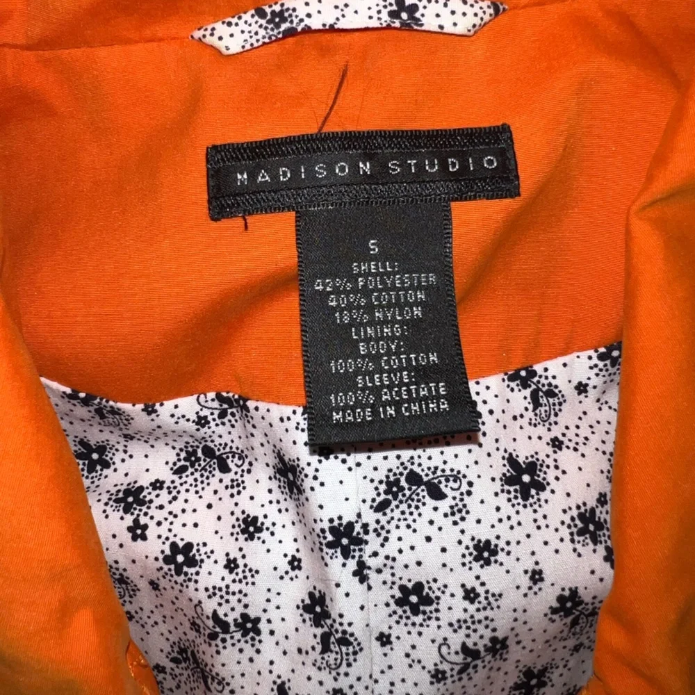 ‼️NWOT: Madison Studio Womens Orange Jacket Trench Coat - S - Picture 2 of 5